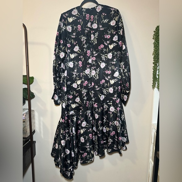 Japparel Y2K Vintage Asymmetrical Whimsigoth Black Floral Dress Size XXL - Picture 7 of 10